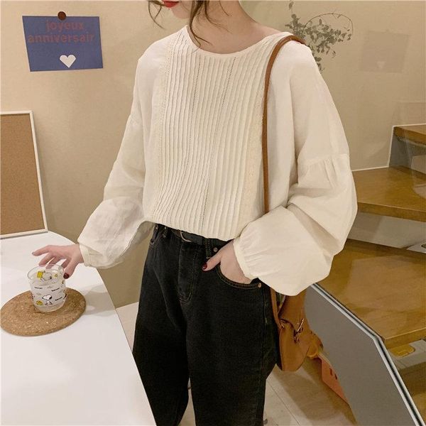 gentle lady solid beige all match shirts pleated 2021 ol retro loose women vintage patchwork lace blouses women's &, White
gentle lady solid beige all match shirts pleated 2021 ol retro loose women vintage patchwork lace blouses women's &, White