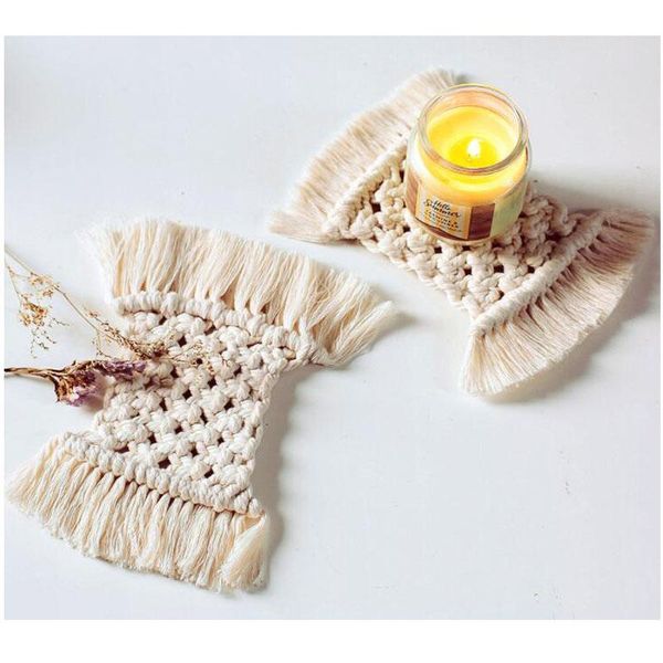 table runner 5pcs 10*17cm handmade cotton placemat macrame non-slip insulation coffee tea cup pad mats bohemia desk decor creative gift
table runner 5pcs 10*17cm handmade cotton placemat macrame non-slip insulation coffee tea cup pad mats bohemia desk decor creative gift