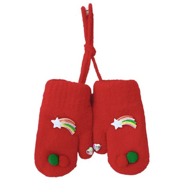 red toddler baby kids winter knitted gloves cartoon rainbow star pompom decor thick plush lined mittens hand warmer with hanging five fing, White
red toddler baby kids winter knitted gloves cartoon rainbow star pompom decor thick plush lined mittens hand warmer with hanging five fing, White