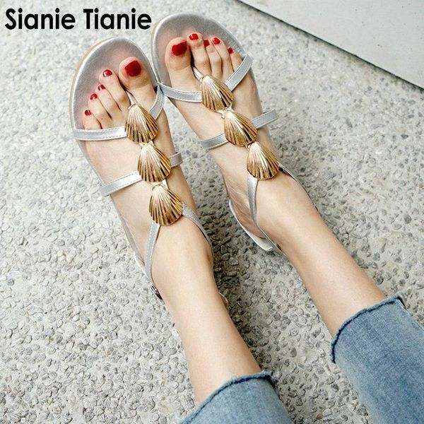 sianie tianie 2021 concise shell flat gladiator sandals women plus size 34-50 summer casual shoes flip flop, Black
sianie tianie 2021 concise shell flat gladiator sandals women plus size 34-50 summer casual shoes flip flop, Black
