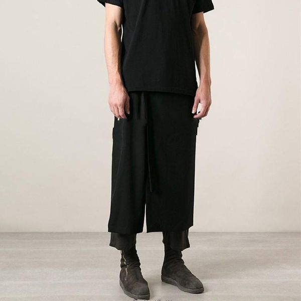 male european and american fashion men's casual capris fake two loose harun youth personality straight pant pants, Black
male european and american fashion men's casual capris fake two loose harun youth personality straight pant pants, Black