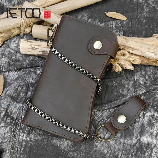 men's crazy horse leather wallet, long chain anti-theft wallet wallets, Red;black
men's crazy horse leather wallet, long chain anti-theft wallet wallets, Red;black