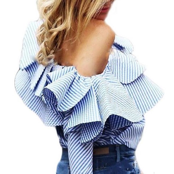 blue ruffles elegant off shoulder blouse women's shirt summer woman long sleeve fashion blusas plus size blouses, White
blue ruffles elegant off shoulder blouse women's shirt summer woman long sleeve fashion blusas plus size blouses, White