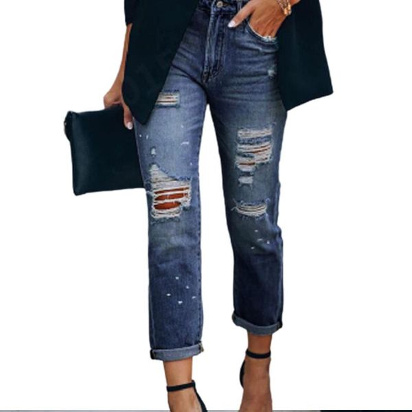 women's jeans women ripped harajuku korean style denim pants summer casual distressed trousers, Blue
women's jeans women ripped harajuku korean style denim pants summer casual distressed trousers, Blue