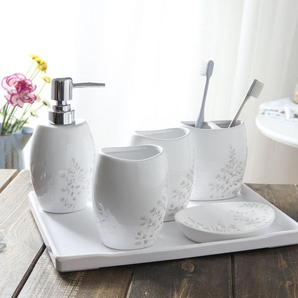 bath accessory set ceramic wash bathroom four-piece furniture decoration toiletries gift mug accessories
bath accessory set ceramic wash bathroom four-piece furniture decoration toiletries gift mug accessories