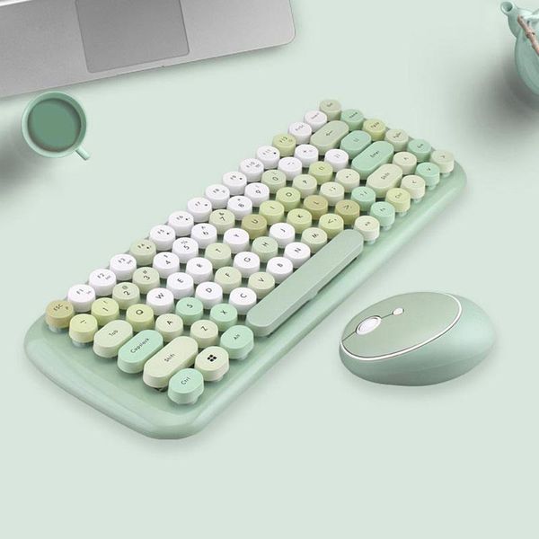keyboards wireless bluetooth keyboard mouse kit 2.4g position retro colorful 84 round keys
keyboards wireless bluetooth keyboard mouse kit 2.4g position retro colorful 84 round keys