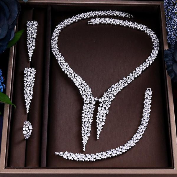 earrings & necklace luxury sparking brilliant cubic zircon drop earring heavy dinner jewelry sst wedding bridal sets, Silver
earrings & necklace luxury sparking brilliant cubic zircon drop earring heavy dinner jewelry sst wedding bridal sets, Silver