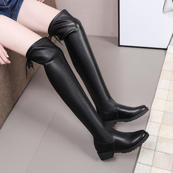 boots style 2021 the knee stretch flock lace up casual long square heel autumn winter round toe women shoes size35--43, Black
boots style 2021 the knee stretch flock lace up casual long square heel autumn winter round toe women shoes size35--43, Black
