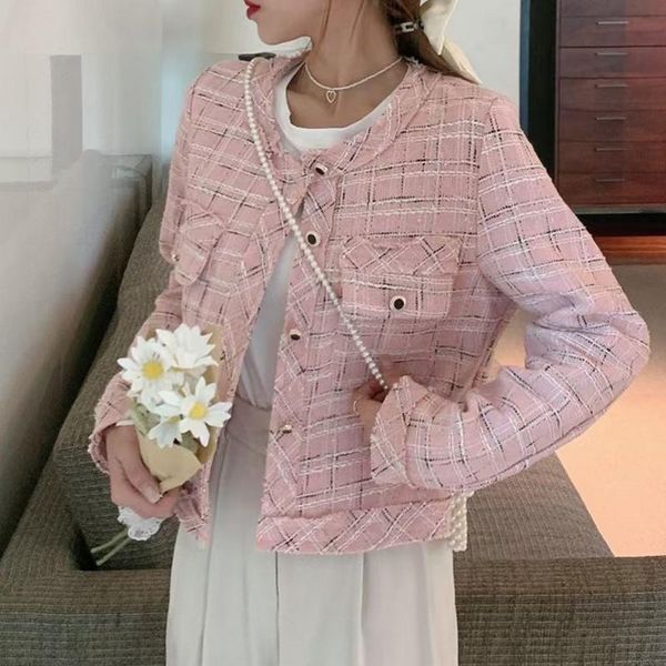 women's jackets 2021 autumn vintage tweed jacket women elegant long sleeve breasted cropped coat small fragrance fashion outerwear, Black;brown
women's jackets 2021 autumn vintage tweed jacket women elegant long sleeve breasted cropped coat small fragrance fashion outerwear, Black;brown