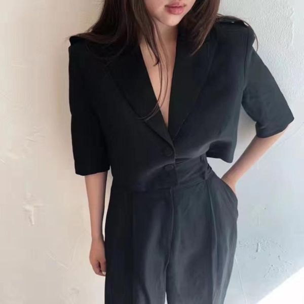 women's two piece pants chic korean set women office lady single breasted notched shirts + trousers thin tracksuit retro suit cotton c6, White
women's two piece pants chic korean set women office lady single breasted notched shirts + trousers thin tracksuit retro suit cotton c6, White