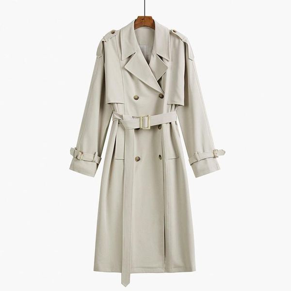 women's trench coats double breasted women coat office lady notched collar full sleeve overcoat with belt elegant long chic outerwear, Tan;black
women's trench coats double breasted women coat office lady notched collar full sleeve overcoat with belt elegant long chic outerwear, Tan;black