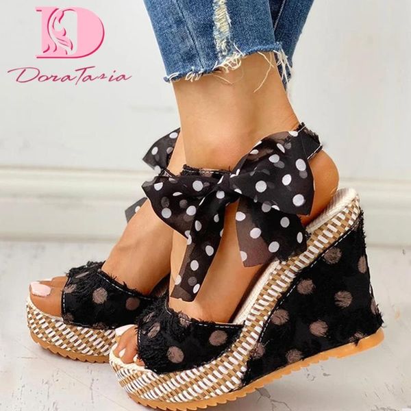 doratasia 2021 summer female fashion platform beach sandals polka dot wedges high heels women party shoes woman dress, Black
doratasia 2021 summer female fashion platform beach sandals polka dot wedges high heels women party shoes woman dress, Black