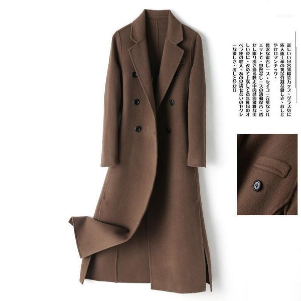 women's wool & blends double faced coat autumn and winter 2021 fashion temperament commuting suit collar medium long woolen 342, Black
women's wool & blends double faced coat autumn and winter 2021 fashion temperament commuting suit collar medium long woolen 342, Black