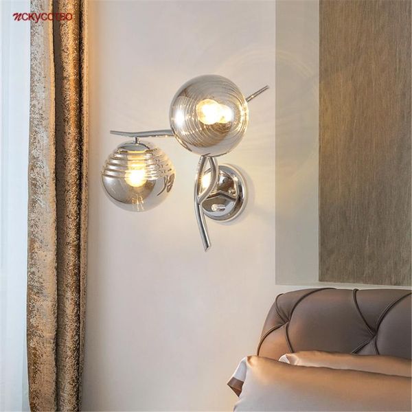 wall lamps nordic silver metal double-headed gray glass led lamp minimalist modern home decoration living room bedroom light fixtures
wall lamps nordic silver metal double-headed gray glass led lamp minimalist modern home decoration living room bedroom light fixtures