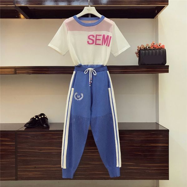 in stock trendy summer women thin knitted t-shirt + casual pants 2 pcs sets female suits a073 210519, White
in stock trendy summer women thin knitted t-shirt + casual pants 2 pcs sets female suits a073 210519, White
