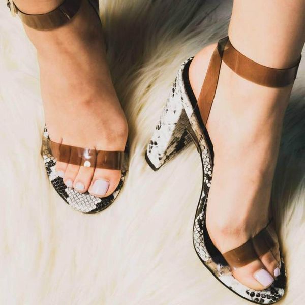 sandals women summer shoes block high heels transparent pumps snake leather ankle strap ladies clear zapatos mujer p555, Black
sandals women summer shoes block high heels transparent pumps snake leather ankle strap ladies clear zapatos mujer p555, Black