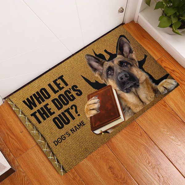 cloocl german shepherd carpets doormats 3d graphic who let the dog out floor mats funny fashion door mat diy dog's name 
cloocl german shepherd carpets doormats 3d graphic who let the dog out floor mats funny fashion door mat diy dog's name