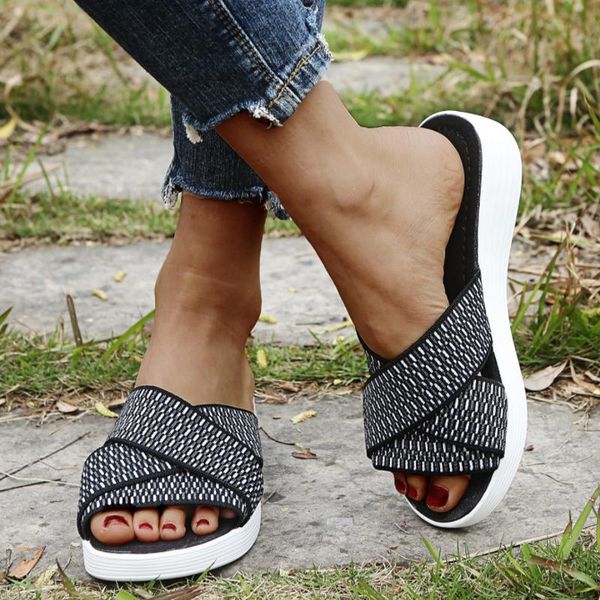 slippers summer platform sandals women wedges ladies flip flop outdoor comfort plus size beach slipper shoes cross elasticity, Black
slippers summer platform sandals women wedges ladies flip flop outdoor comfort plus size beach slipper shoes cross elasticity, Black
