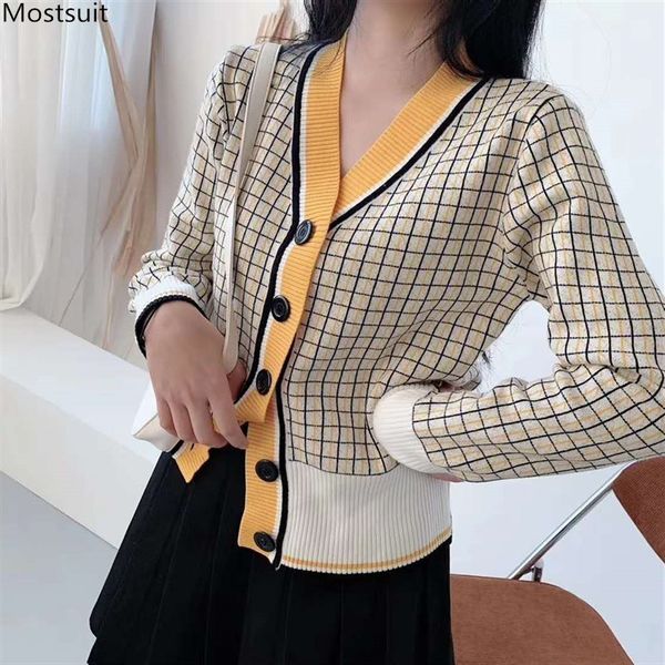 spring autumn women plaid knitted cardigan vintage loose ladies jumper long sleeve v-neck sweater coat 210514, White;black
spring autumn women plaid knitted cardigan vintage loose ladies jumper long sleeve v-neck sweater coat 210514, White;black