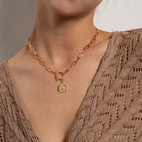 pendant necklaces vintage elegant ot buckle geometric letter necklace for women punk thick chain clavicle colar jewelry gift, Silver
pendant necklaces vintage elegant ot buckle geometric letter necklace for women punk thick chain clavicle colar jewelry gift, Silver