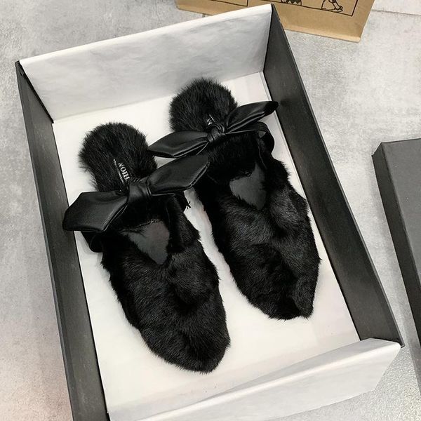 fur shoes ladies' slippers luxury slides cover toe butterfly-knot slipers women loafers female mule low plush designer 2021, Black
fur shoes ladies' slippers luxury slides cover toe butterfly-knot slipers women loafers female mule low plush designer 2021, Black