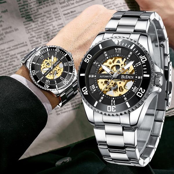 wristwatches biden men mechanical wristwatch stainless steel watch sapphire glass watches reloj hombre 2021, Slivery;brown
wristwatches biden men mechanical wristwatch stainless steel watch sapphire glass watches reloj hombre 2021, Slivery;brown