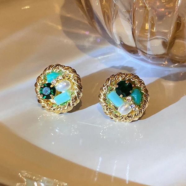 dangle & chandelier fashion vintage round green crystal stud earrings for women girls cute pearl jewelry, Silver
dangle & chandelier fashion vintage round green crystal stud earrings for women girls cute pearl jewelry, Silver