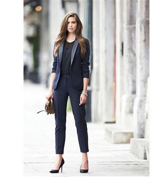women's two piece pants elegant navy formal business women suits fashion ladies pantsuit costumes womens blazer with custom made, White
women's two piece pants elegant navy formal business women suits fashion ladies pantsuit costumes womens blazer with custom made, White