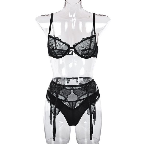 3-piece ace bra set women transparent bra underwire + panty underwear set adies ingerie set, Red;black
3-piece ace bra set women transparent bra underwire + panty underwear set adies ingerie set, Red;black