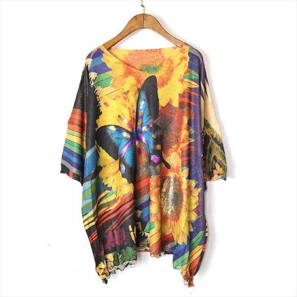 2136 summer short sleeve womens sweaters knitted t shirt european pullover butterfly printing bronzing streetwear style oversized women, White;black
2136 summer short sleeve womens sweaters knitted t shirt european pullover butterfly printing bronzing streetwear style oversized women, White;black