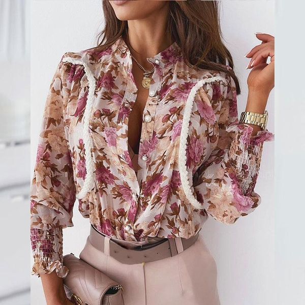 women's blouses & shirts spring summer lace patchwork office blouse vintage long sleeve women elegant floral printed button chiffon, White
women's blouses & shirts spring summer lace patchwork office blouse vintage long sleeve women elegant floral printed button chiffon, White