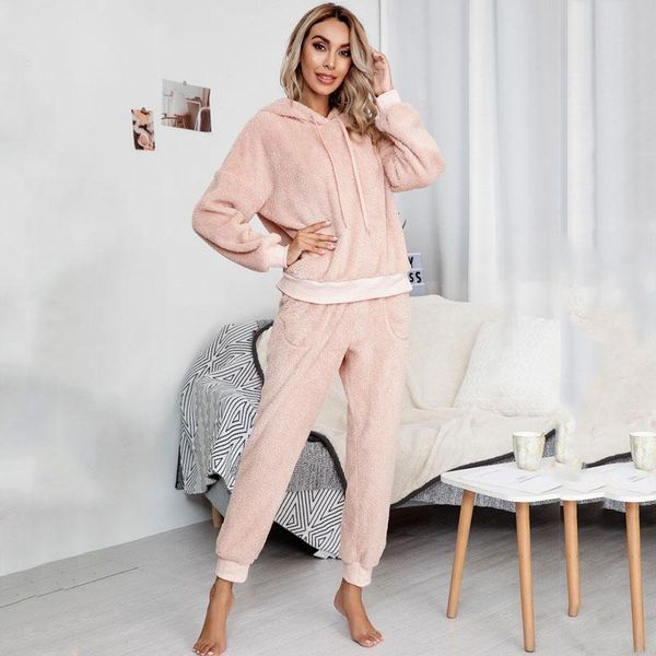 women's two piece pants 2021 autumn warm lounge set women wear winter loungewear thicken outfits for, White
women's two piece pants 2021 autumn warm lounge set women wear winter loungewear thicken outfits for, White