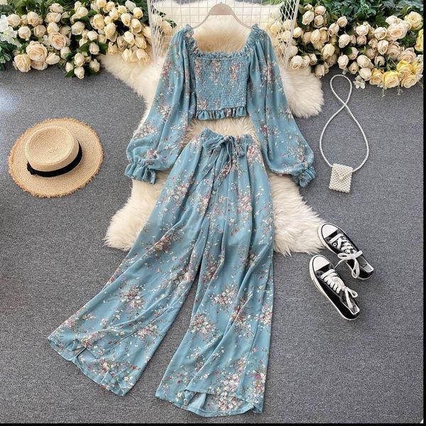 spring autumn boho on womens pants vacation set long sleeve crop wide leg fashion printed chiffon female, White
spring autumn boho on womens pants vacation set long sleeve crop wide leg fashion printed chiffon female, White