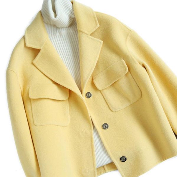 women's wool & blends quality double-sided woolen coat short 2021 temperament commuter autumn and winter, Black
women's wool & blends quality double-sided woolen coat short 2021 temperament commuter autumn and winter, Black