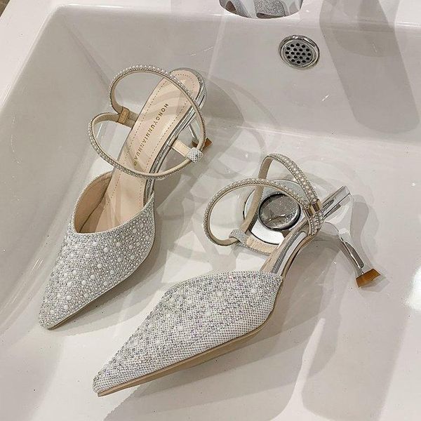 dress shoes low-in silver solid color stiletto heel ankle strap rhinestone pointed toe high side empty fashion sandals, Black
dress shoes low-in silver solid color stiletto heel ankle strap rhinestone pointed toe high side empty fashion sandals, Black