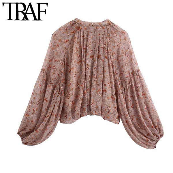 traf women fashion paisley print cropped blouses vintage lantern sleeve elastic hem female shirts chic, White
traf women fashion paisley print cropped blouses vintage lantern sleeve elastic hem female shirts chic, White