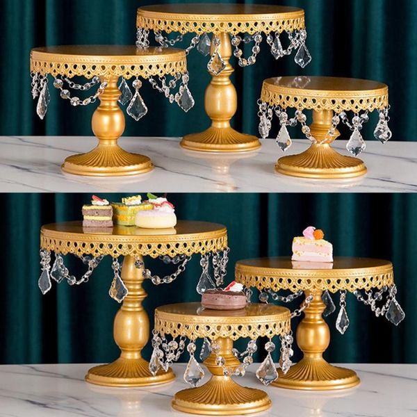 other bakeware 3 sizes gold round metal cake stand with pendants and beads dessert display tray for wedding party birthday wholesalse
other bakeware 3 sizes gold round metal cake stand with pendants and beads dessert display tray for wedding party birthday wholesalse