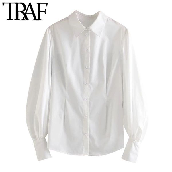 traf women fashion button-up white blouses vintage lapel collar puff sleeve female shirts blusas chic 210415
traf women fashion button-up white blouses vintage lapel collar puff sleeve female shirts blusas chic 210415
