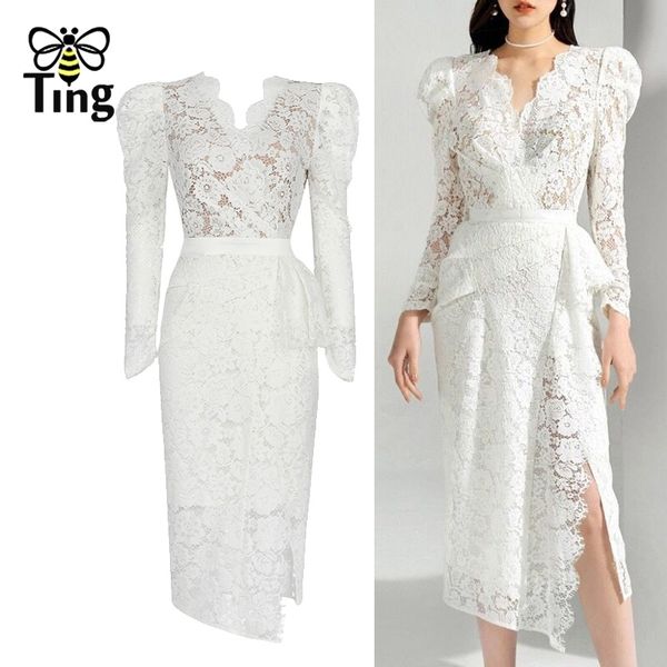 vintage elegant women summer white lace pull sleeve midi long dress evening side split party dresses 210513, Black;gray
vintage elegant women summer white lace pull sleeve midi long dress evening side split party dresses 210513, Black;gray
