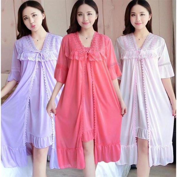 bathrobe fattening spring and summer loose nightdress large size 5 / sleeve ice silk pajamas two piece nightgown bathrobe
bathrobe fattening spring and summer loose nightdress large size 5 / sleeve ice silk pajamas two piece nightgown bathrobe