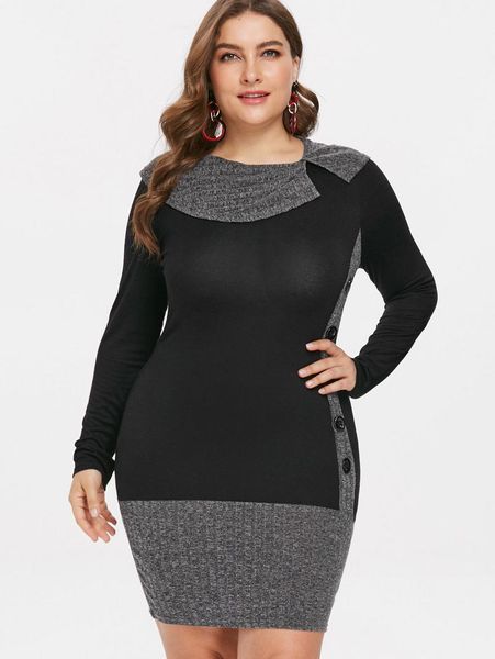 casual dresses wipalo plus size 5xl fashion long sleeve ladies button embellished sheath dress knee length bodycon robe femme, Black;gray
casual dresses wipalo plus size 5xl fashion long sleeve ladies button embellished sheath dress knee length bodycon robe femme, Black;gray
