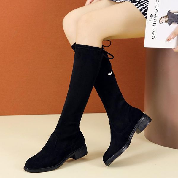 boots knee-high women 2021 flock stretch fabric plus velvet warm wedges platform winter round toe lace-up, Black
boots knee-high women 2021 flock stretch fabric plus velvet warm wedges platform winter round toe lace-up, Black
