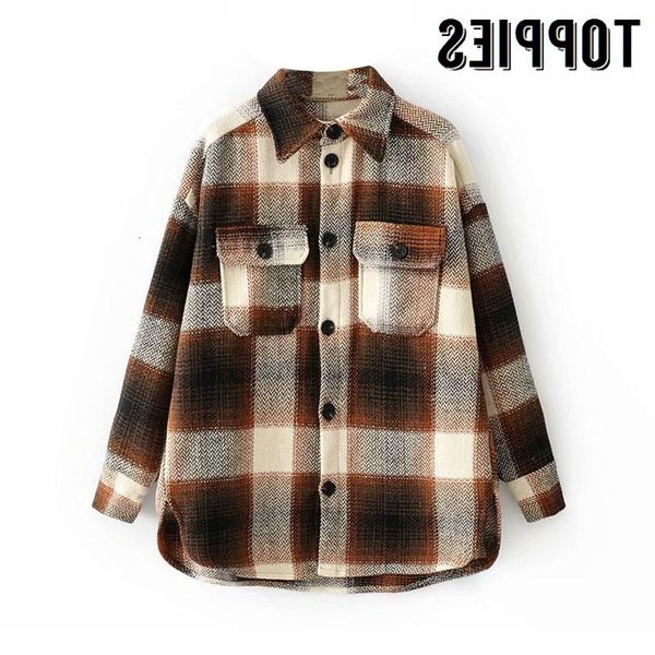 women's jackets shirt women plaid jacket 2021 winter woolen coat single breasted oversize lapel, Black;brown
women's jackets shirt women plaid jacket 2021 winter woolen coat single breasted oversize lapel, Black;brown