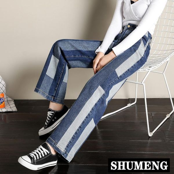 women's jeans european fashion contrast color wide leg female spring and autumn lattice striped straight trousers high street jean pant, Blue
women's jeans european fashion contrast color wide leg female spring and autumn lattice striped straight trousers high street jean pant, Blue
