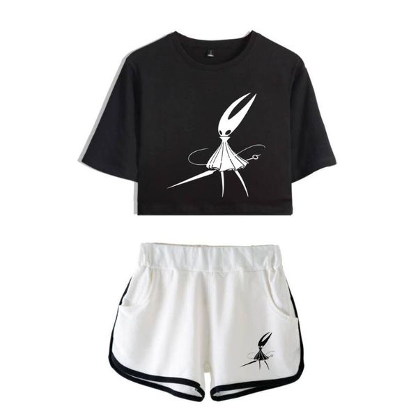 men's t-shirts trendy hollow knight print girls dew navel two piece set short sleeve crop t-shirts+shorts pants tracksuit, White;black
men's t-shirts trendy hollow knight print girls dew navel two piece set short sleeve crop t-shirts+shorts pants tracksuit, White;black