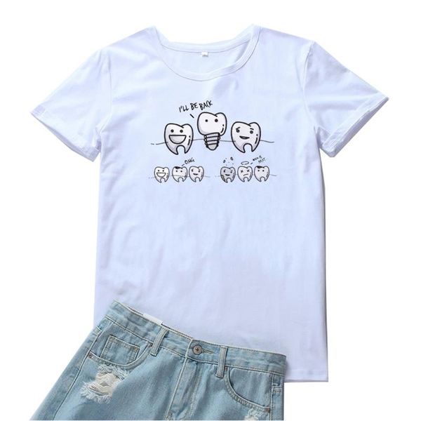 women's t-shirt i'll be back women tee funny tooth pattern t shirts for personification graphic white casual streetwear
women's t-shirt i'll be back women tee funny tooth pattern t shirts for personification graphic white casual streetwear
