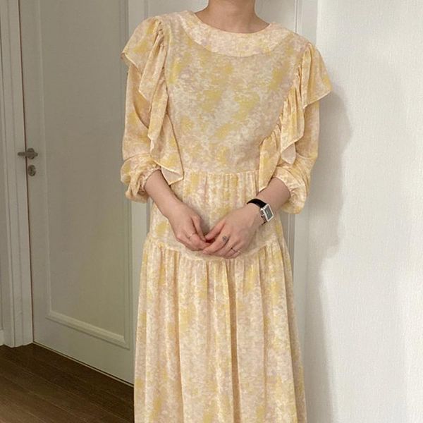 casual dresses korean autumn fashion vestidos female print round neck ruffle stitching lace-up waist knee-length midi dress dk1188, Black;gray
casual dresses korean autumn fashion vestidos female print round neck ruffle stitching lace-up waist knee-length midi dress dk1188, Black;gray