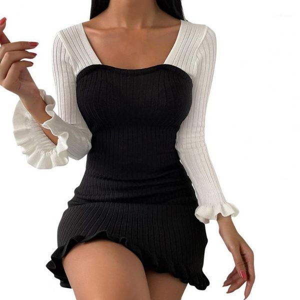 casual dresses square neck long sleeve bodycon dress autumn ruffle black white patchwork above knee knitted streetwear for daily wear, Black;gray
casual dresses square neck long sleeve bodycon dress autumn ruffle black white patchwork above knee knitted streetwear for daily wear, Black;gray