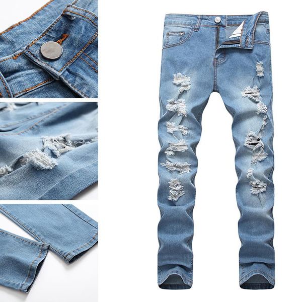 men's jeans pants korean version of the trend casual fashion slim boys straight summer, Blue
men's jeans pants korean version of the trend casual fashion slim boys straight summer, Blue