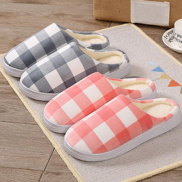 slippers 2021 winter cotton plaid women thick sole non-slip slides fashion warm furry closed toe footwear couple men home shoes, Black
slippers 2021 winter cotton plaid women thick sole non-slip slides fashion warm furry closed toe footwear couple men home shoes, Black